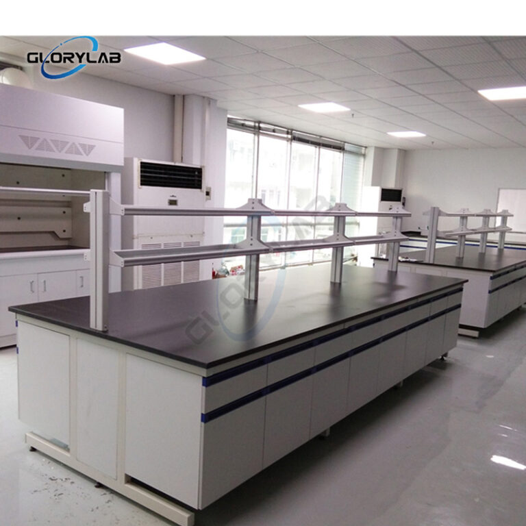 lab workstation in wood and steel for various laboratories
